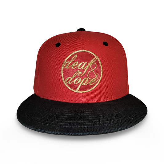 Deaf & Dope Gold & Red Hat